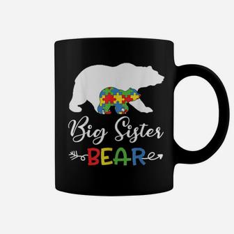 Big Sister Bear Autism Awareness Sister Girl Coffee Mug - Monsterry