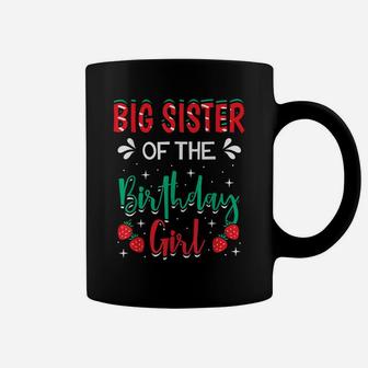 Big Sister Of The Birthday Girl Strawberry Themed B-Day Coffee Mug | Crazezy DE