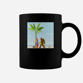 Bigfoot On Vacation Shirt Cruise Ship Palm Tree Surf Board Coffee Mug - Thegiftio UK