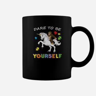 Bigfoot Sasquatch Unicorn Shirt Dare To Be Yourself Autism Coffee Mug - Thegiftio UK