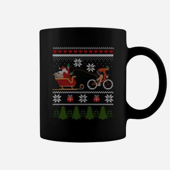 Bike Sledding Santa Sleigh Christmas Cycling Sweatshirt Coffee Mug | Crazezy DE
