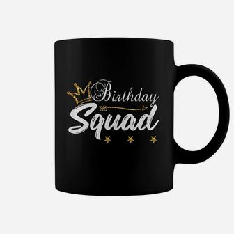 Birthday Squad Gold Crown White B-Day For Women Coffee Mug | Crazezy DE