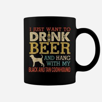 Black And Tan Coonhound Dad Drink Beer Hang With Dog Funny Coffee Mug | Crazezy UK