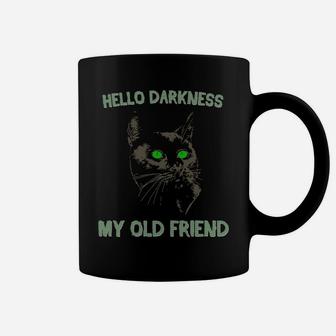 Black Cat Hello Darkness My Old Friend Coffee Mug | Crazezy AU