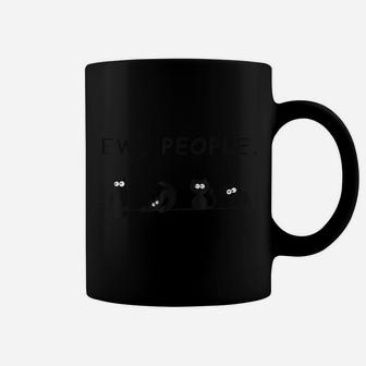 Black Cat Shirt Ew People Funny Womens Meowy Cat Lovers Coffee Mug | Crazezy AU