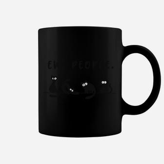 Black Cat Shirt Funny Womens Ew People Meowy Cat Lovers Coffee Mug | Crazezy UK