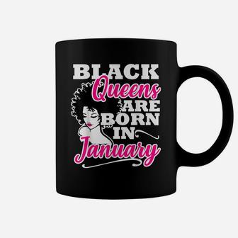 Black Queen January Birthday Gift Capricorn Aquarius Women Coffee Mug | Crazezy