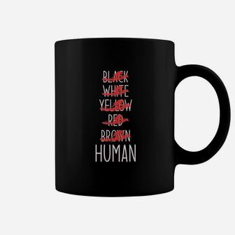 Black White Red Yellow Brown Human Coffee Mug | Crazezy UK