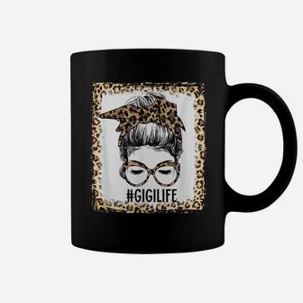 Bleached Gigi Life Messy Bun Leopard Christmas Mothers Day Coffee Mug | Crazezy DE
