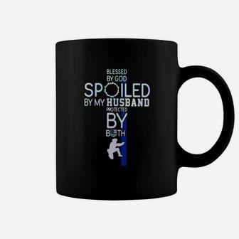 Blessed By God Spoiled By My Husband Coffee Mug - Monsterry AU