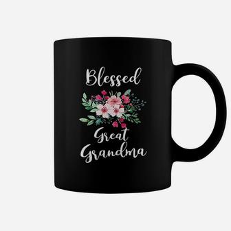 Blessed Great Grandma Flower Bouquet Gift For Grandma Coffee Mug - Thegiftio UK
