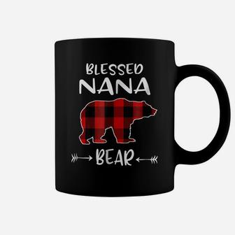 Blessed Nana Bear Shirt Primitive Buffalo Plaid Bear Shirt Coffee Mug | Crazezy