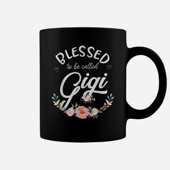 Blessed To Be Called Gigi Shirt For Women Flower Floral Coffee Mug | Crazezy DE