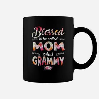 Blessed To Be Called Mom And Grammy Flower Mother's Day Coffee Mug | Crazezy CA
