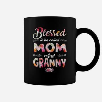 Blessed To Be Called Mom And Granny Flower Mother's Day Coffee Mug | Crazezy CA