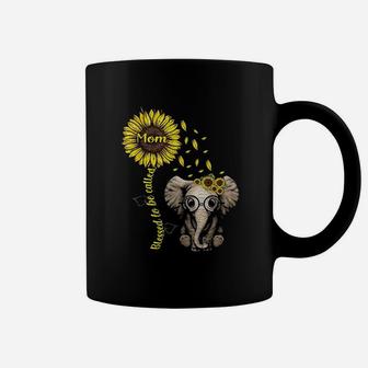 Blessed To Be Called Mom Sunflower Elephant Sunflower Coffee Mug | Crazezy UK
