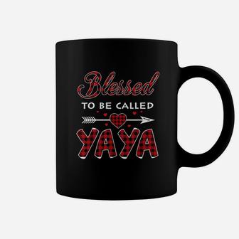 Blessed To Be Called Yaya Buffalo Plaid Grandma Christmas Coffee Mug - Thegiftio UK