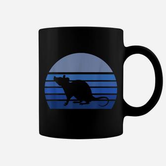 Blue Retro Mouse Rat Silhouette Lover Gift Coffee Mug | Crazezy