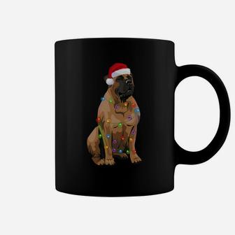Boerboel Christmas Lights Xmas Dog Lover Santa Hat Coffee Mug | Crazezy DE