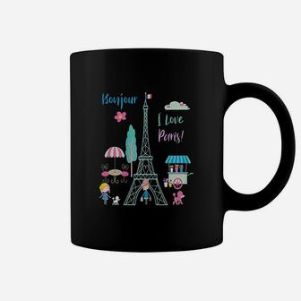 Bonjour I Love Paris France Eiffel Tower Coffee Mug | Crazezy DE