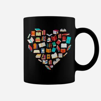 Book Lover Heart Shape Reading Club Librarian Bookworm Gift Coffee Mug | Crazezy AU