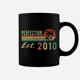 Born In 2010, Perfection Est 2010 Distressed Retro Birthday Coffee Mug | Crazezy