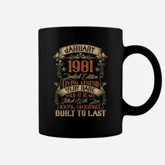 Born In January 1981 Vintage 40 Years Old 40Th Birthday Coffee Mug | Crazezy DE