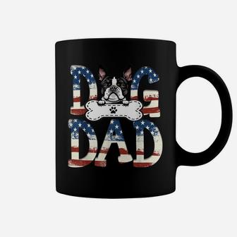 Boston Terrier Dad Fathers Day American Flag Dog Lovers Coffee Mug | Crazezy CA