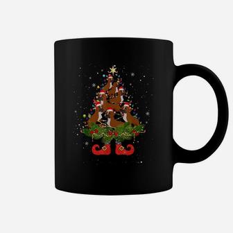 Boxer Christmas Tree Lights Funny Santa Hat Dog Lover Coffee Mug | Crazezy CA