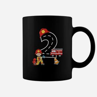 Boys 2Nd Birthday 2 Year Old Birthday Fire Truck Coffee Mug | Crazezy DE