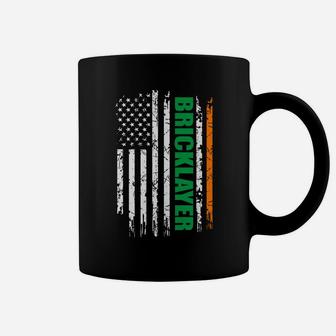 Bricklayer Usa Flag Irish St Patrick Day Gift Coffee Mug | Crazezy