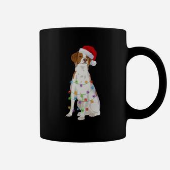 Brittany Spaniel Christmas Lights Xmas Dog Lover Coffee Mug | Crazezy