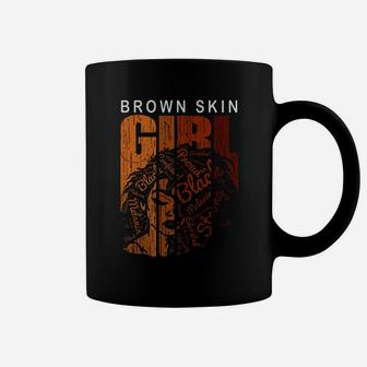 Brown Skin Girl Black Shirt Coffee Mug - Thegiftio UK