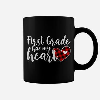 Buffalo Plaid 1St First Grade Has My Heart Teacher Valentine Coffee Mug | Crazezy