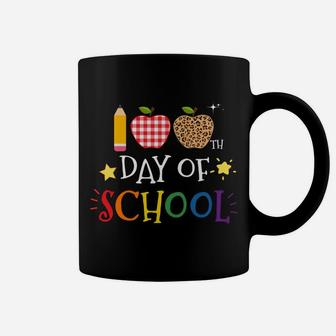 Buffalo Plaid & Leopard Print Gift Happy 100Th Day Of School Sweatshirt Coffee Mug | Crazezy CA