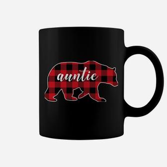 Buffalo Plaid Auntie Bear Gifts Christmas Matching Family Coffee Mug | Crazezy CA