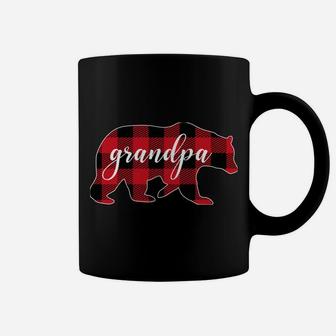 Buffalo Plaid Grandpa Bear Gifts Christmas Matching Family Coffee Mug | Crazezy UK