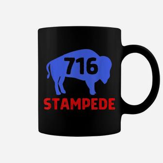 Buffalo Stampede 716 Funny Blue Coffee Mug | Crazezy