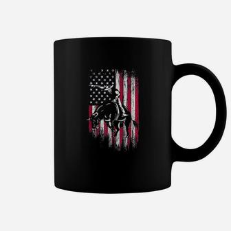 Bull Rider Patriotic American Flag Coffee Mug - Thegiftio UK