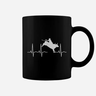 Bull Riding Bullrider Rodeo Heartbeat Coffee Mug - Thegiftio UK