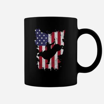 Bull Riding Rodeo Cowboy Usa Flag 4th Of July Us America Coffee Mug - Thegiftio