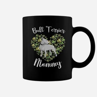 Bull Terrier Mommy Irish Shamrock Heart Gift Mothers Day Coffee Mug - Monsterry UK