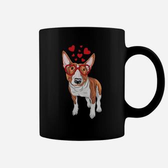 Bull Terrier Sunglasses Heart Cute Dog Valentine Coffee Mug - Monsterry DE