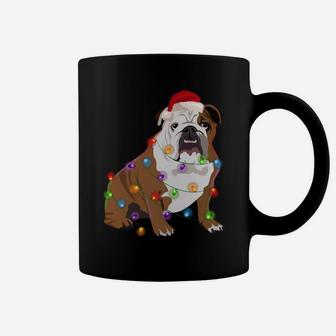 Bulldog Christmas Lights Xmas Dog Lover Sweatshirt Coffee Mug | Crazezy