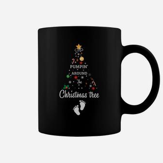 Bumping Around Christmas Tree Pregnancy Announcement Gift Coffee Mug | Crazezy CA