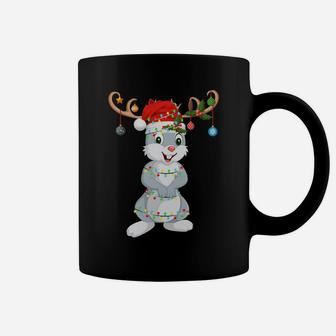 Bunnies Rabbits Xmas Gift Reindeer Santa Hat Bunny Christmas Sweatshirt Coffee Mug | Crazezy DE
