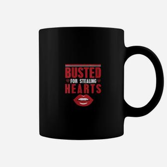 Busted For Stealing Hearts Valentines Day Coffee Mug - Monsterry DE
