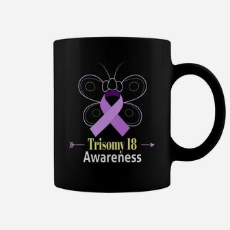 Butterfly Trisomy 18 Ribbon Edwards Syndrome Awareness Coffee Mug - Thegiftio UK
