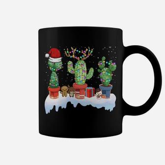 Cactus Santa Reindeer Xmas Lights Succulent Ugly Christmas Sweatshirt Coffee Mug | Crazezy UK