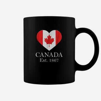 Canadian Maple Leaf Heart Flag Canada 150 Years Coffee Mug | Crazezy